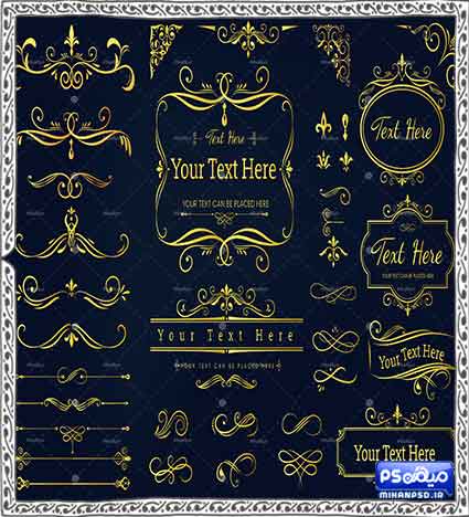 وکتور لایه باز حاشیه و متن