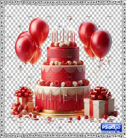 وکتور سه بعدی کیک تولد