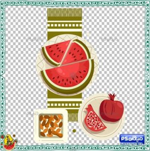 وکتور انار و هندوانه یلدا