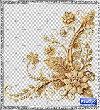 وکتور حاشیه طلایی مناسب طراحی png